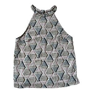 Anthropologie Lindsay Structured Halter Top Geometric Pattern Women's Small